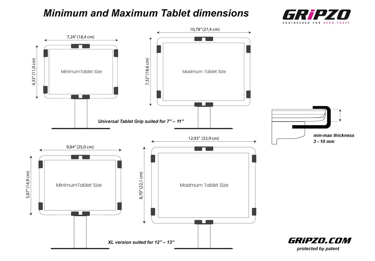 Gripzo, gripzo.com, maat, size